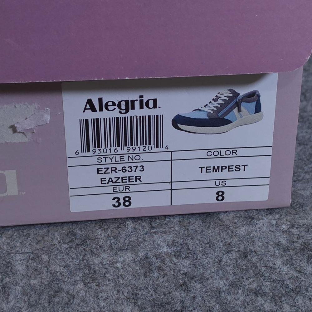 Alegria Eazeer Tempest Blue Grey Side Zip Comfort Sneakers Womens US 8 EUR 38 - Picture 7 of 7
